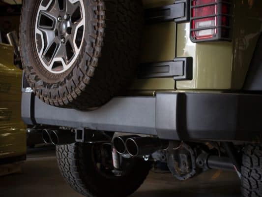 Alternative view of aFe Vulcan Series 2.5in 304 SS Axle-Back Exhaust Black 07-18 Jeep Wrangler (JK) V6-3.6/3.8L