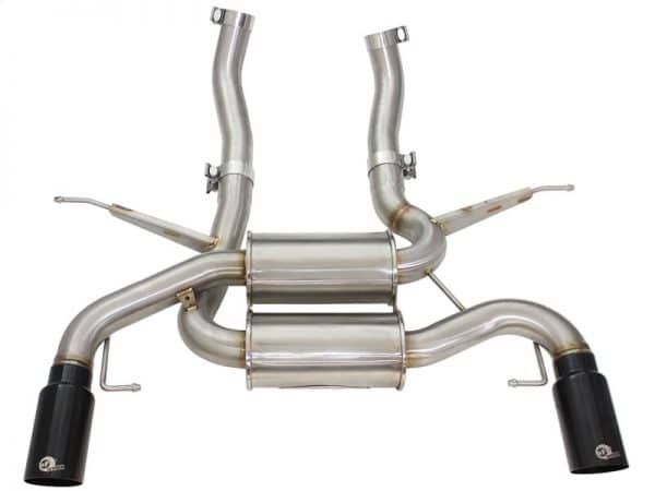 aFe MACHForce XP 2.5in Axle Back Stainless Exhaust w/ Black Tips 07-13 BMW 335i 3.0L L6 (E90/92) N55 - Image 2