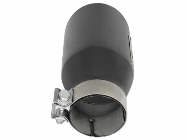 aFe MACH Force-Xp 3in 304 SS Metallic Black Exhaust Tip 3in In x 4-1/2in Out x 9in L Bolt-On Left - Image 5