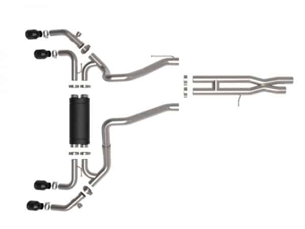 aFe Vulcan Series 2.5in 304SS Cat-Back Exhaust 2021+ Jeep Wrangler 392 6.4L w/ Black Tips - Image 2