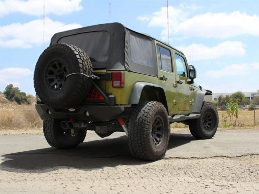 Alternative view of aFe Rebel Series Cat-Back 2.5in Dual Center Exit SS Exhaust w/ Black Tips 07-14 Jeep Wrangler V6