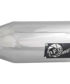 Alternative view of aFe MACH Force-XP 304 SS Single Wall Polished Exhaust Tip Pair 4in Inlet x 6in Outlet x 15in L
