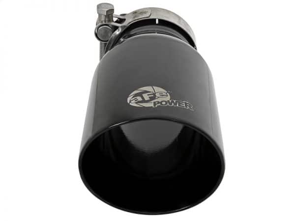 aFe MACH Force-Xp Universal 409 SS Single-Wall Clamp-On Exhaust Tip - Black - Image 2