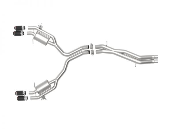 aFe 18-20 Audi RS5 Coupe MACH Force-Xp 3in to 2.5in 304 SS Axle-Back Exhaust System-Quad Carbon Tips - Image 2