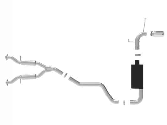 Alternative view of aFe Large Bore HD 3in 304 SS Cat-Back Exhaust w/ Polished Tips 14-19 Jeep Grand Cherokee V6-3.6L