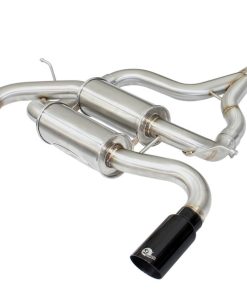 aFe MACHForce XP SS-304 Black Tip 2.5in Dia Axle Back Exhaust 12-15 BMW 335i (F30) 3.0L (t)