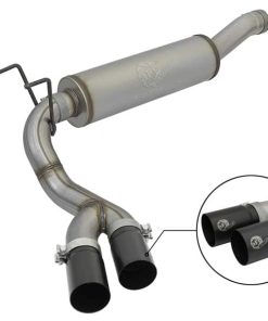 aFe Rebel Series 3-1/2in 409 SS Cat-Back Exhaust System w/Black Tip RAM 2500/3500 14-17 V8 6.4L