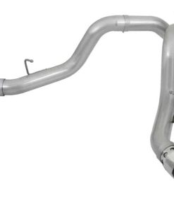 aFe ATLAS 4in DPF-Back Alum Steel Exhaust System w/Dual Exit Polished Tip 2017 GM Duramax 6.6L (td)