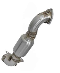 aFe 09-13 MINI Cooper S (R56) L4 1.6L (t) Twisted Steel Down Pipe 2-1/2in 304 Stainless Steel w/ Cat