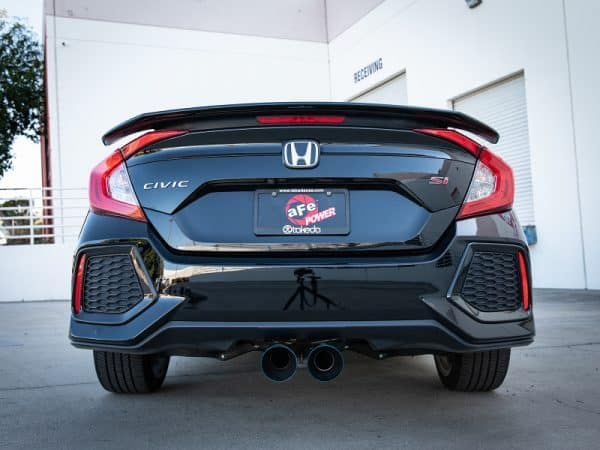 aFe Takeda 2.5in 304 SS Cat-Back Exhaust System w/ Blue Tips 17-20 Honda Civic Si Sedan I4 1.5L - Image 5