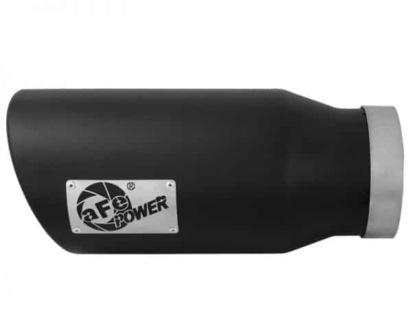 aFe POWER MACH Force-Xp 5in 304 Stainless Steel Exhaust Tip 5In x 7Out x15Lin Bolt-On Right-Blk - Image 4