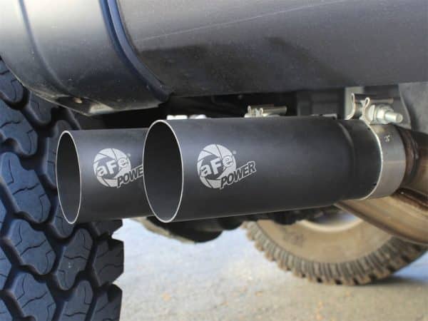 aFe Rebel Series Exht 3in SS Middle Side Exit CB w/ Black Tips 11-14 Ford F150 Ecoboost V6 3.5L (tt) - Image 2