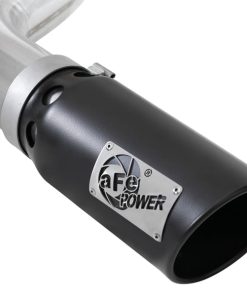 Alternative view of aFe Atlas 4in Aluminized Steel DPF-Back Exh 18-19 Ford F-150 V6-3.0L (td) w/ Black Tip