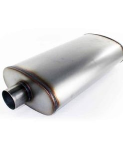 aFe MACHForce XP Exhausts Mufflers SS-409 EXH Muffler 3In/Out 5x11 Body Brushed