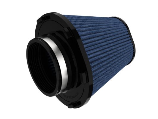 Alternative view of aFe MagnumFORCE Intake Replace Air Filter w/Pro5R Med 4in F x 7.75x6.5in B x 4.75x3.5in T x 7in H