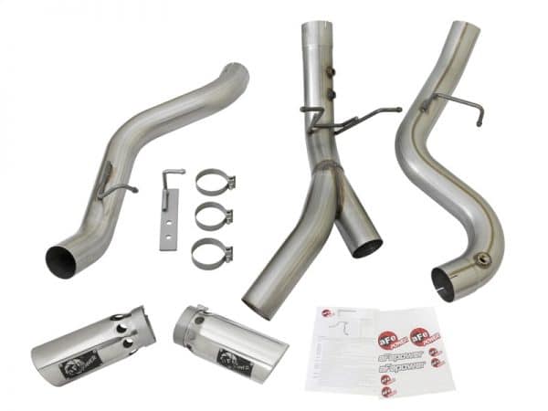 aFe ATLAS 4in DPF-Back Alum Steel Exhaust System w/Dual Exit Polished Tip 2017 GM Duramax 6.6L (td) - Image 6