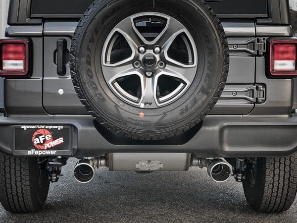 aFe Rebel Series 409 Stainless Steel Cat-Back Exhaust 18-21 Jeep Wrangler JL 2.0L (t) - Polished Tip - Image 5