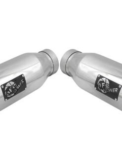 aFe MACH Force-XP 304 SS Single Wall Polished Exhaust Tip Pair 4in Inlet x 6in Outlet x 15in L