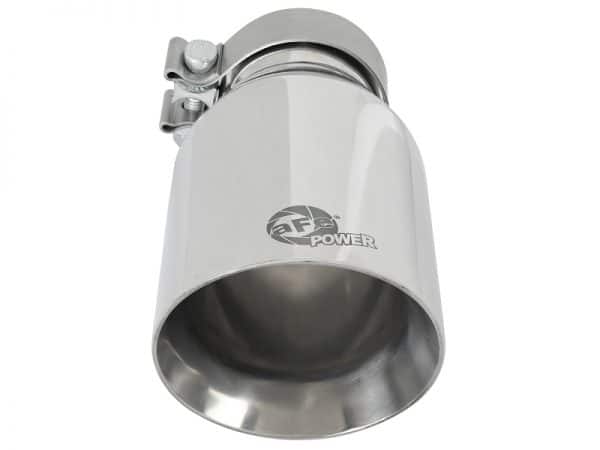 aFe MACH Force-Xp Univ 304 SS Double-Wall Clamp-On Exhaust Tip - Polished - 3in Inlet - 4.5in Outlet - Image 3