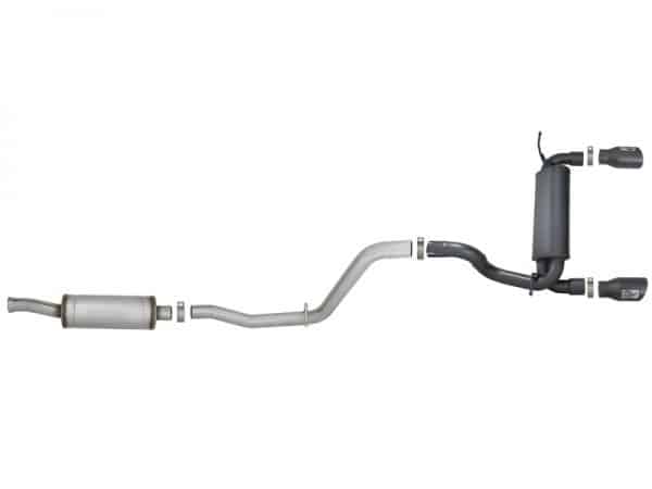 aFe Rebel Series 2.5in 409 SS Cat-Back Exhaust System w/ Black Tips Jeep Wrangler (JL) 2018 V6 3.6L - Image 4