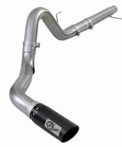 aFe Large Bore-HD 4in 409 SS DPF-Back Exh 18-19 Ford F-150 V6-3.0L (td) w/ Black Tip