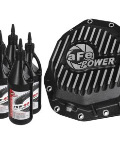 aFe Power Rear Diff Cover Black w/Machined Fins 17-19 Ford 6.7L (td) Dana M300-14 (Dually) w/ Oil