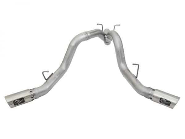aFe ATLAS 4in DPF-Back Alum Steel Exhaust System w/Dual Exit Polished Tip 2017 GM Duramax 6.6L (td) - Image 5