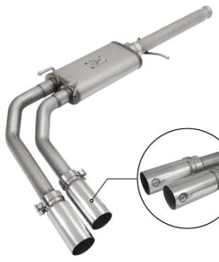 aFe Rebel Series CB 3in Middle Side Exit SS Exht w/Polish Tips 09-16 Chevy Silverado/GMC Sierra 1500