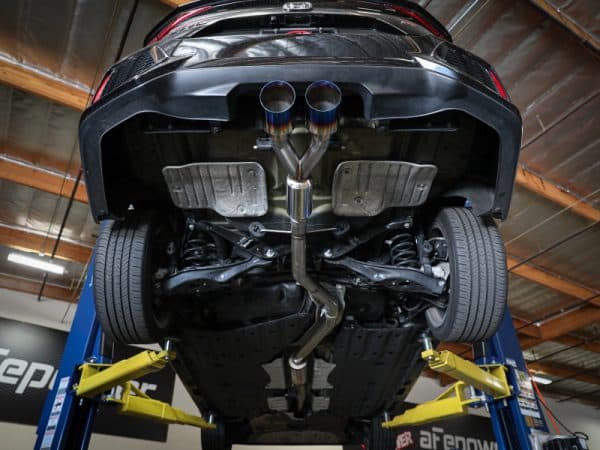 aFe Takeda 2.5in 304 SS Cat-Back Exhaust System w/ Blue Tips 17-20 Honda Civic Si Sedan I4 1.5L - Image 6