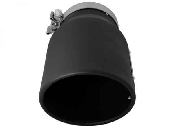 aFe MACHForce XP 5in 304 Stainless Steel Exhaust Tip 5 In x 7 Out x 12L in Bolt On Right - Black - Image 5