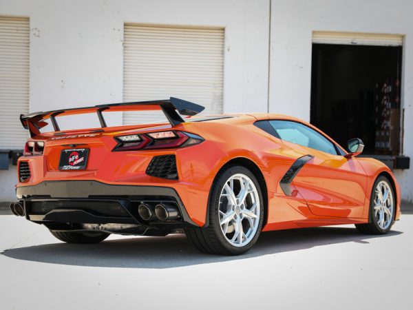 aFe MACH Force-Xp 3in to 2-1/2in 304SS Cat-Back (No Muff.) 2020 Chevy Corvette (C8) 6.2L - Black Tip - Image 7