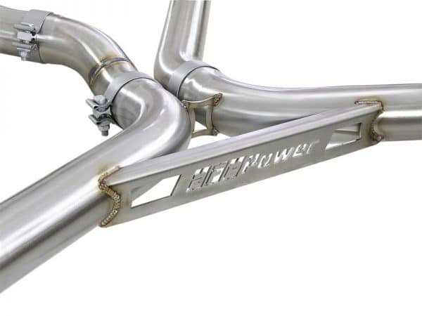 aFe MACH Force-Xp 3.5in. 304 SS C/B Exhaust w/o Muffler 15-18 BMW X5 M V8-4.4L (tt) - Black Tip - Image 4