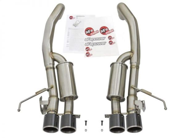 aFe MACHForce XP 3in -2 1/2in Axle Back SS Exhaust w/Carbon Fiber Tips 14-17 Chevy Corvette V8 6.2L - Image 5