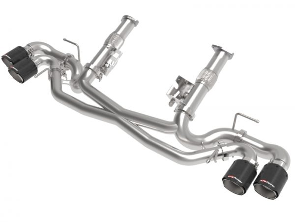 aFe MACH Force-Xp 3in to 2-1/2in 304SS Cat-Back (No Muff.) 2020 Chevy Corvette (C8) 6.2L - Black Tip - Image 4