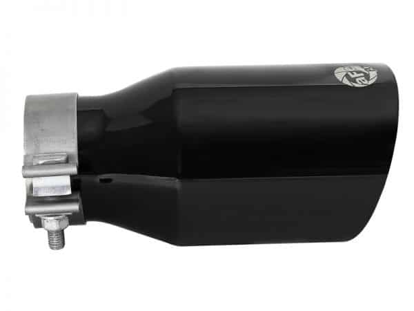 aFe MACH Force-Xp Univ 304 SS Double-Wall Clamp-On Exhaust Tip - Black - 3in Inlet - 4.5in Outlet - Image 2