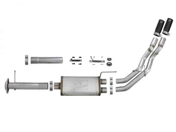 aFe Rebel Series Exht 3in SS Middle Side Exit CB w/ Black Tips 11-14 Ford F150 Ecoboost V6 3.5L (tt) - Image 6