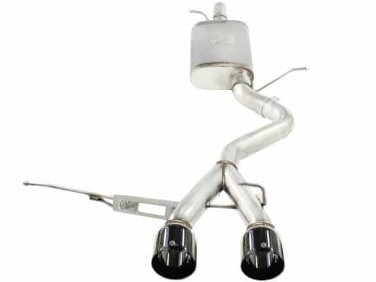 Alternative view of aFe MACHForce XP Exhaust 304SS Cat-Back w/ BlackTips 2008 VW Golf R32 V5 3.2L