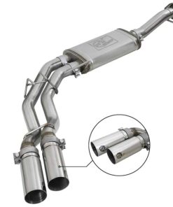 aFe Rebel Series 3in. to 2.5in. 409 SS C/B Exhaust 11-14 Ford F-150 V6-3.5L (tt) - Polished Tip