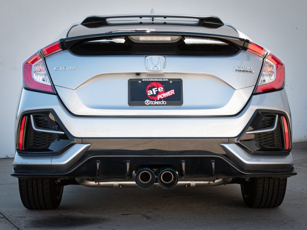 aFe Takeda 3in 304 SS Cat-Back Exhaust System w/Blue Flame Tips 17-20 Honda Civic Sport L4-1.5L (t) - Image 5
