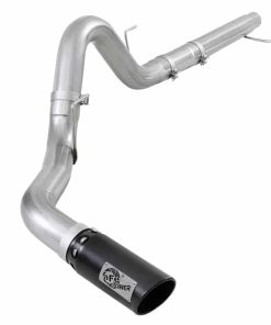 aFe Atlas 4in Aluminized Steel DPF-Back Exh 18-19 Ford F-150 V6-3.0L (td) w/ Black Tip