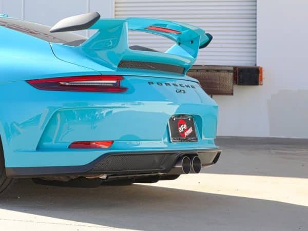 afe 14-16 Porsche 911 GT3 991.1 H6 3.8L MACH Force-Xp 304 SS Cat-Back Exhaust System w/ Brushed Tips - Image 3