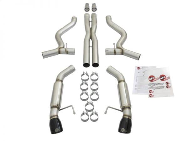 aFe MACHForce XP 3in 304 SS Sport Tone Cat-Back w/ Black Tips 15-17 Ford Mustang V6-3.7L/V8-5.0L - Image 3