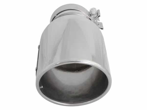 aFe MACH Force-XP 304 SS Right Side Single Wall Polished Exhaust Tip 4in Inlet x 6in Outlet x 12in L - Image 3