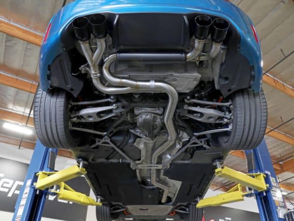aFe 16-18 BMW M2 L6-3.0L MACH Force-Xp 3in to 2.5in 304 SS Cat-Back Exhaust System-Quad Polish Tips - Image 2