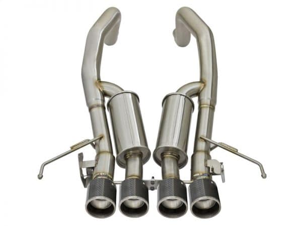 aFe MACHForce XP 3in -2 1/2in Axle Back SS Exhaust w/Carbon Fiber Tips 14-17 Chevy Corvette V8 6.2L - Image 6