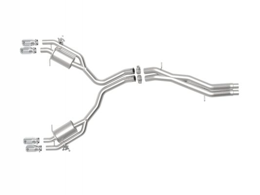 Alternative view of aFe 18-20 Audi RS5 Coupe MACH Force-Xp 3in to 2.5in 304 SS Axle-Back Exhaust System-Quad Polish Tips