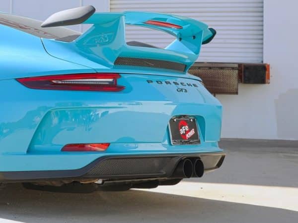 afe 14-16 Porsche 911 GT3 991.1 H6 3.8L MACH Force-Xp 304 SS Cat-Back Exhaust System w/ Black Tips - Image 3