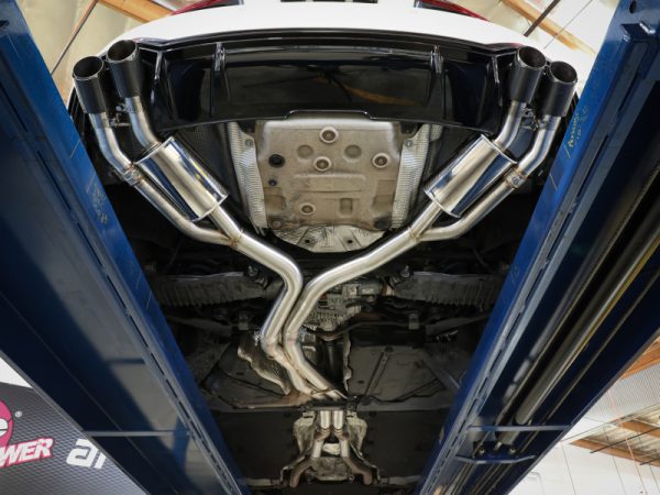 aFe 18-20 Audi RS5 Coupe MACH Force-Xp 3in to 2.5in 304 SS Axle-Back Exhaust System-Quad Carbon Tips - Image 6