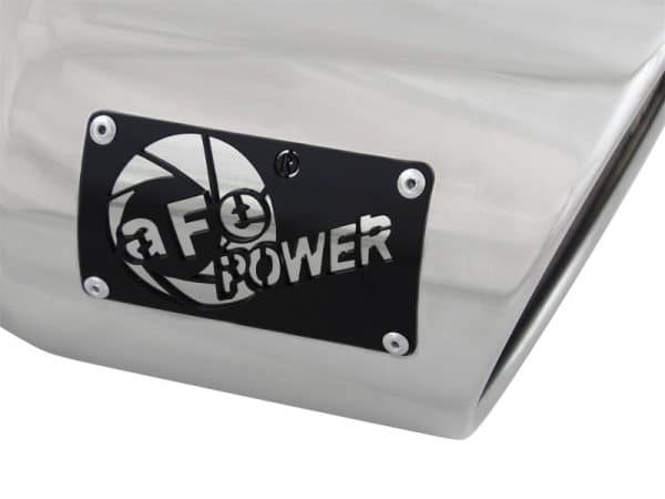 aFe MACH Force-XP 304 SS Right Side Single Wall Polished Exhaust Tip 4in Inlet x 6in Outlet x 12in L - Image 2