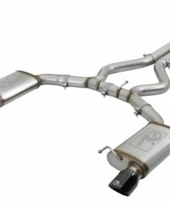 aFe MACHForce XP 3in 304 SS Cat-Back Exhausts w/ Black Tips 15-17 Ford Mustang GT V8-5.0L/V6-3.7L